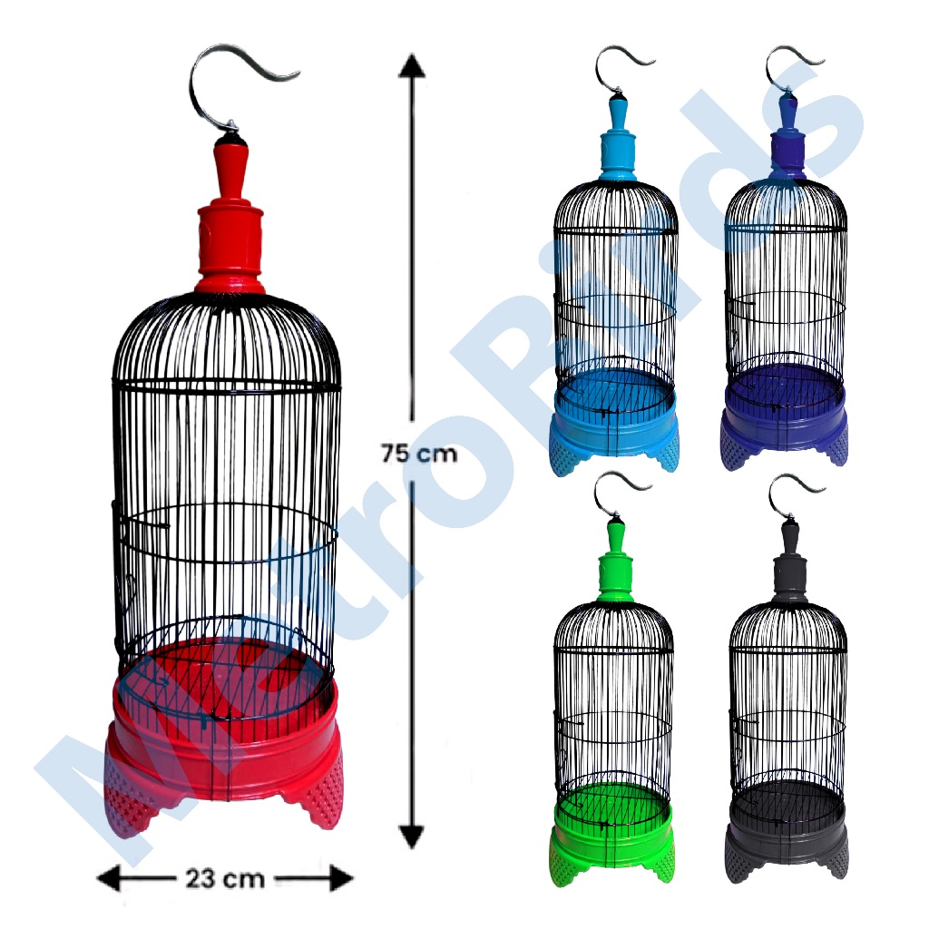 Sangkar Pleci Helopet Kandang Burung Lengkap Diameter 23 cm Tebok Tebal Ram Besi Bulat Kapsul