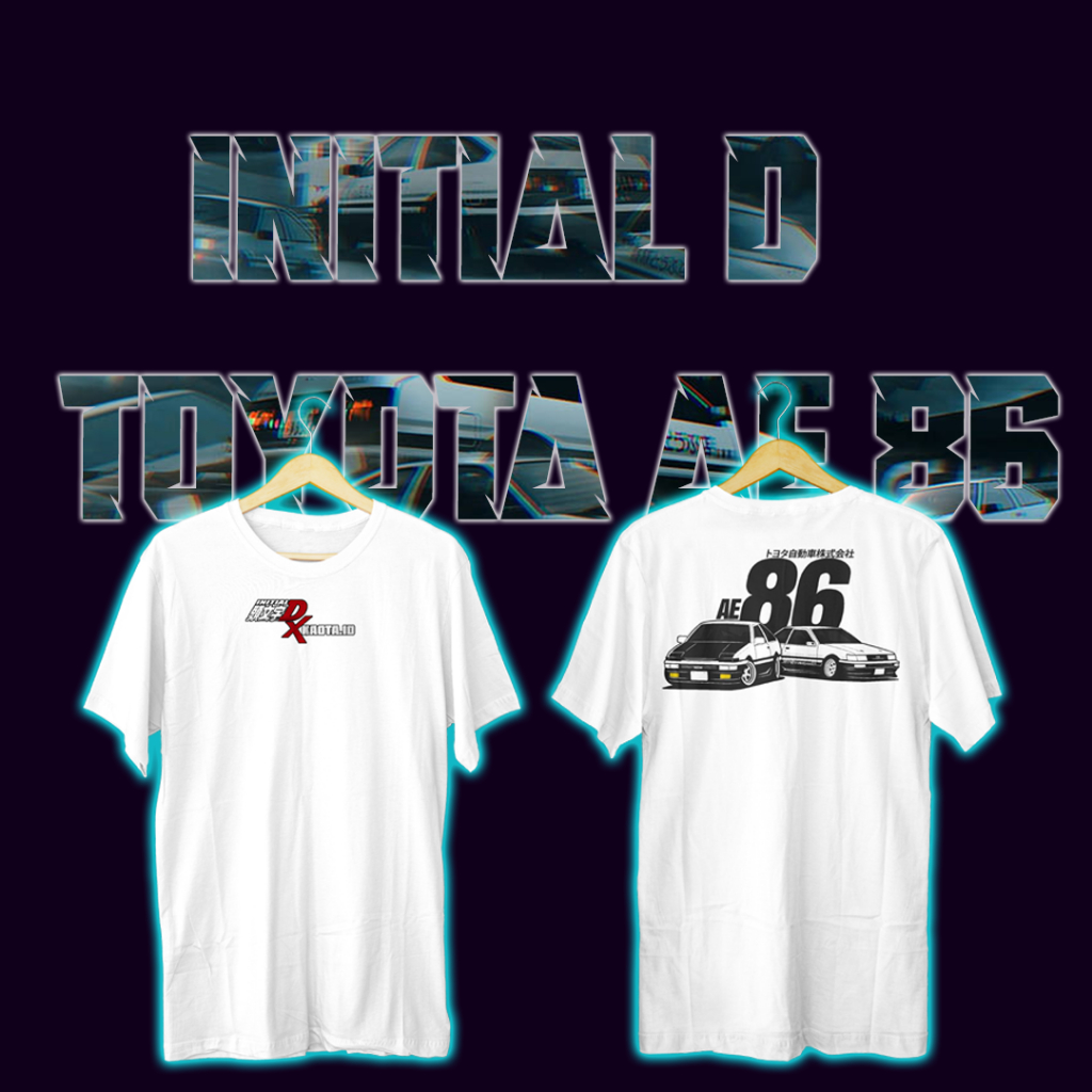 T-Shirt Custom By KAOTA Anime INITIAL D AE 86 TRUENO Premium Cotton 24s Free Sticker