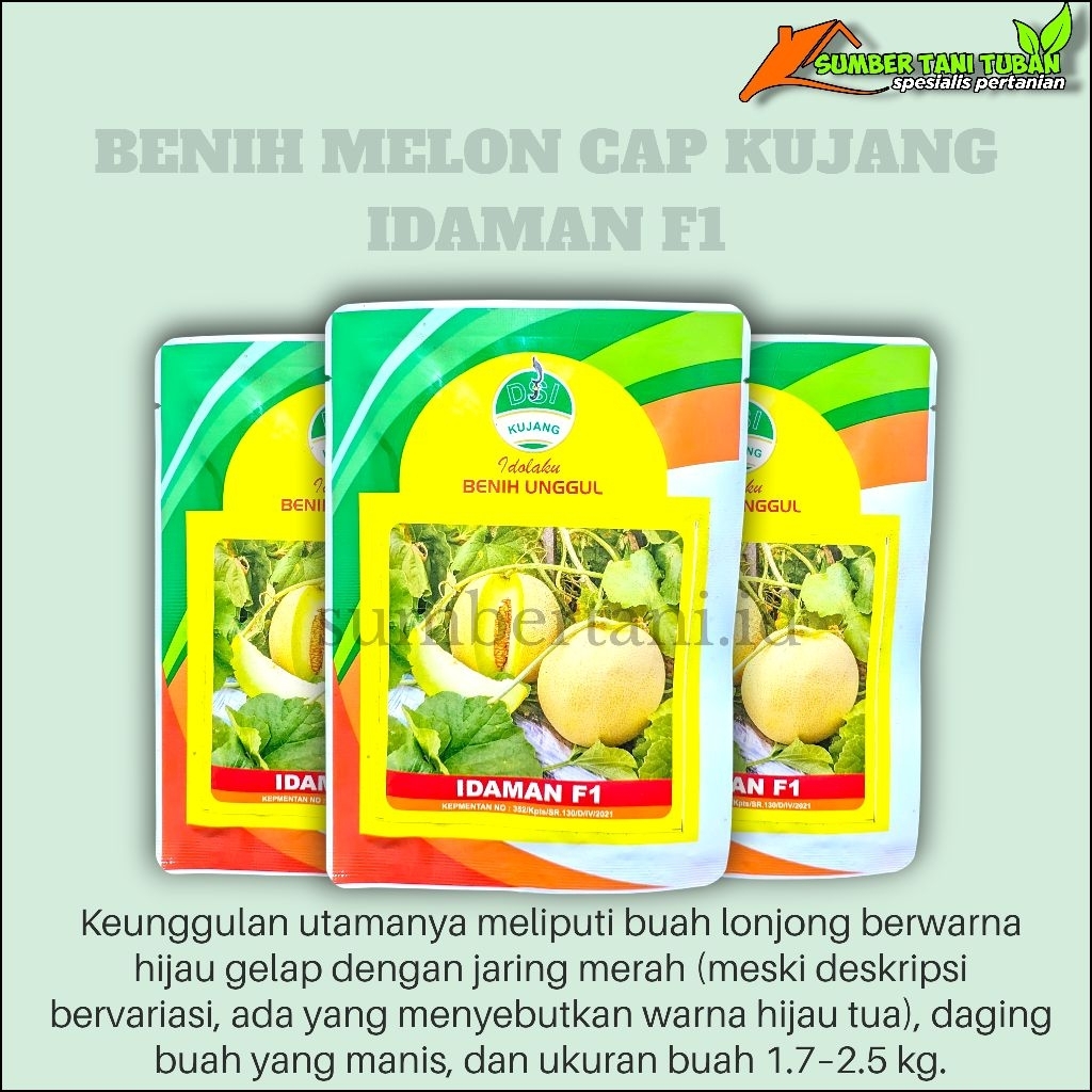Benih Melon IDAMAN F1 cap kujang (isi±600 biji)