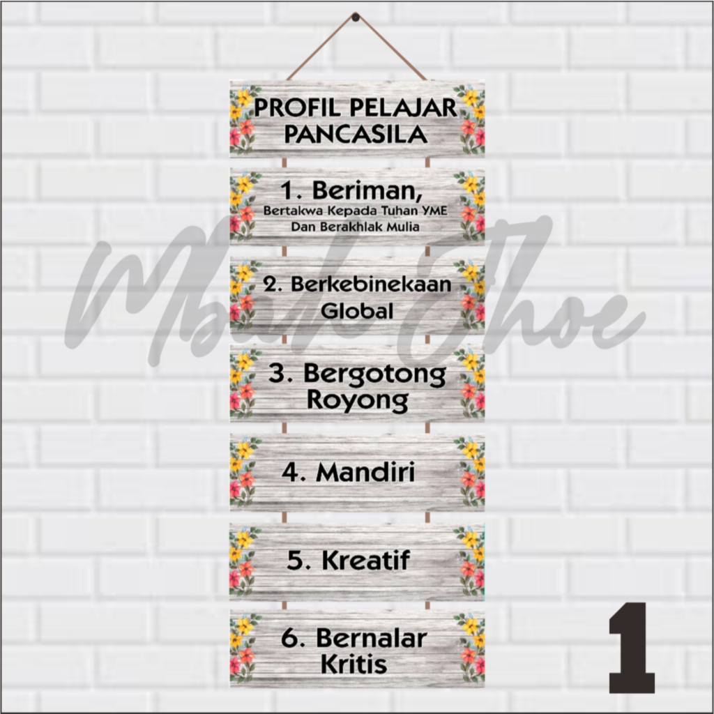 Dekorasi Hiasan Dinding Kelas Profil Pelajar Pancasila Gantung Tali 7 Susun