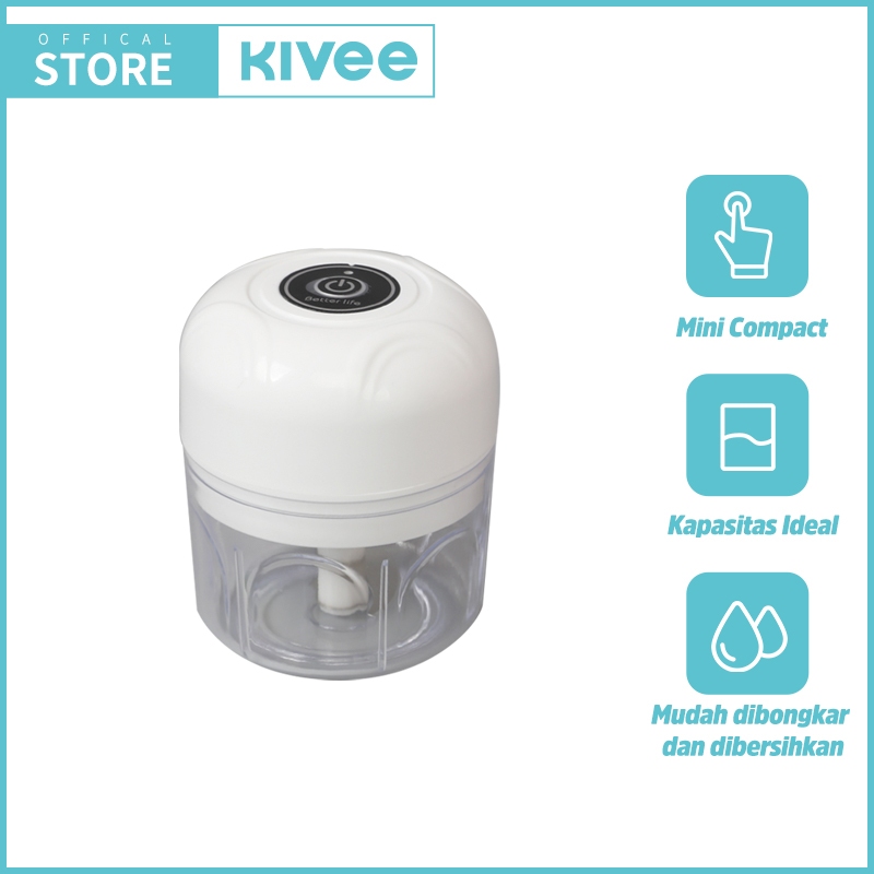 KIVEE Chopper Mini 3 Pisau 250ML Kapsul Coper Mixer DSQ03 Portable Bumbu Listrik Blender Original