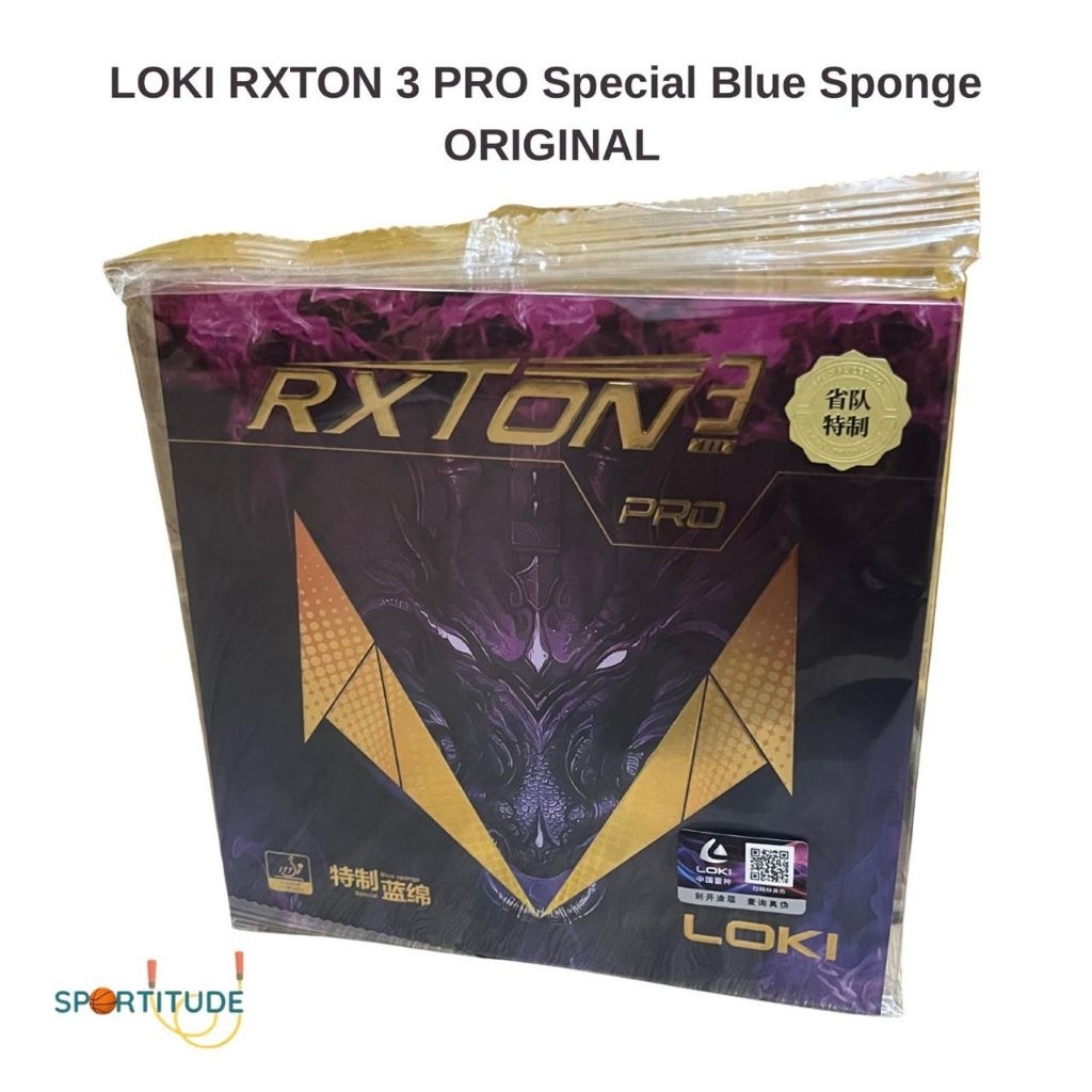 LOKI RXTON 3 PRO - SPECIAL BLUE SPONGE KARET BAT PINGPONG LOKI ORIGINAL