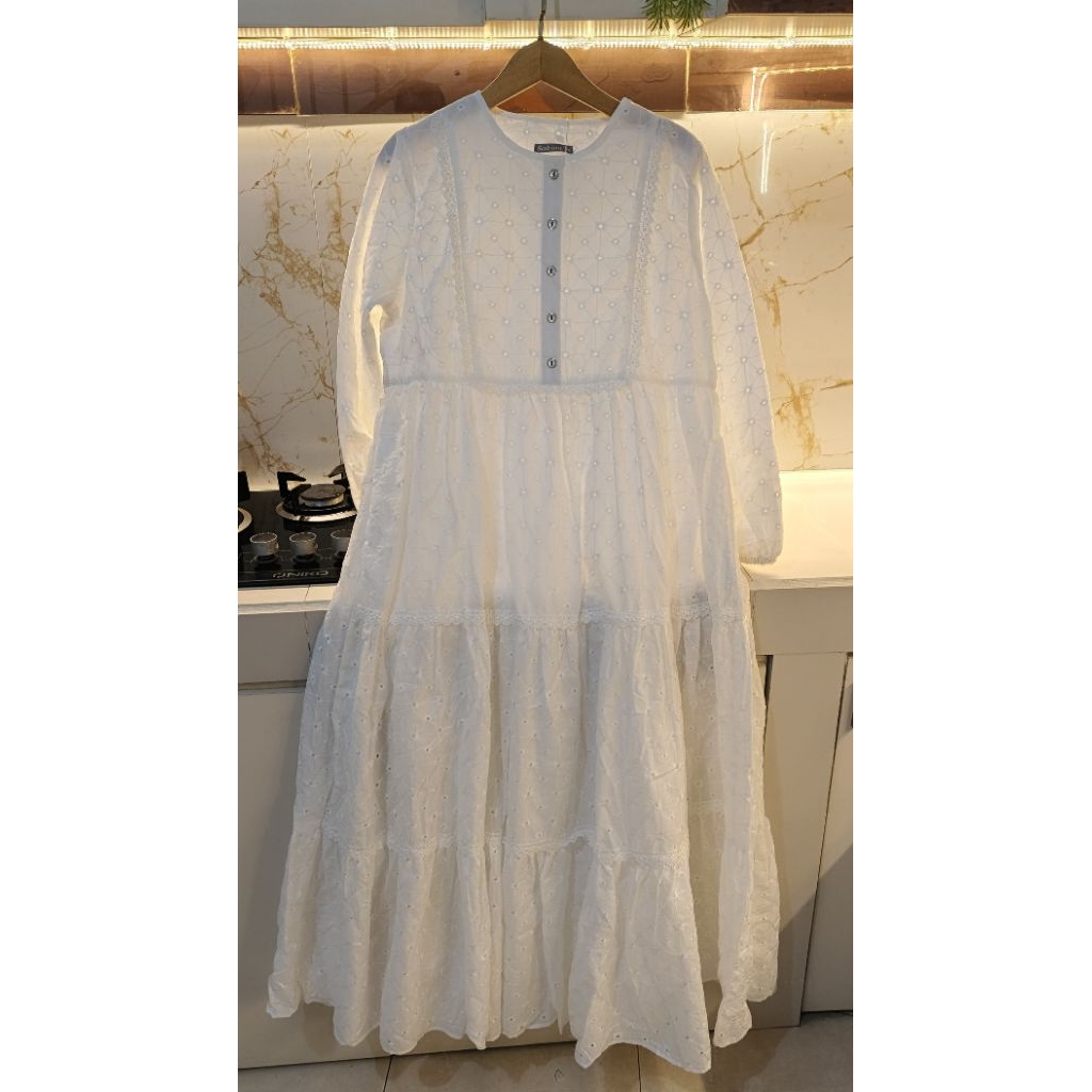 midi dress katbol premium khusus putih