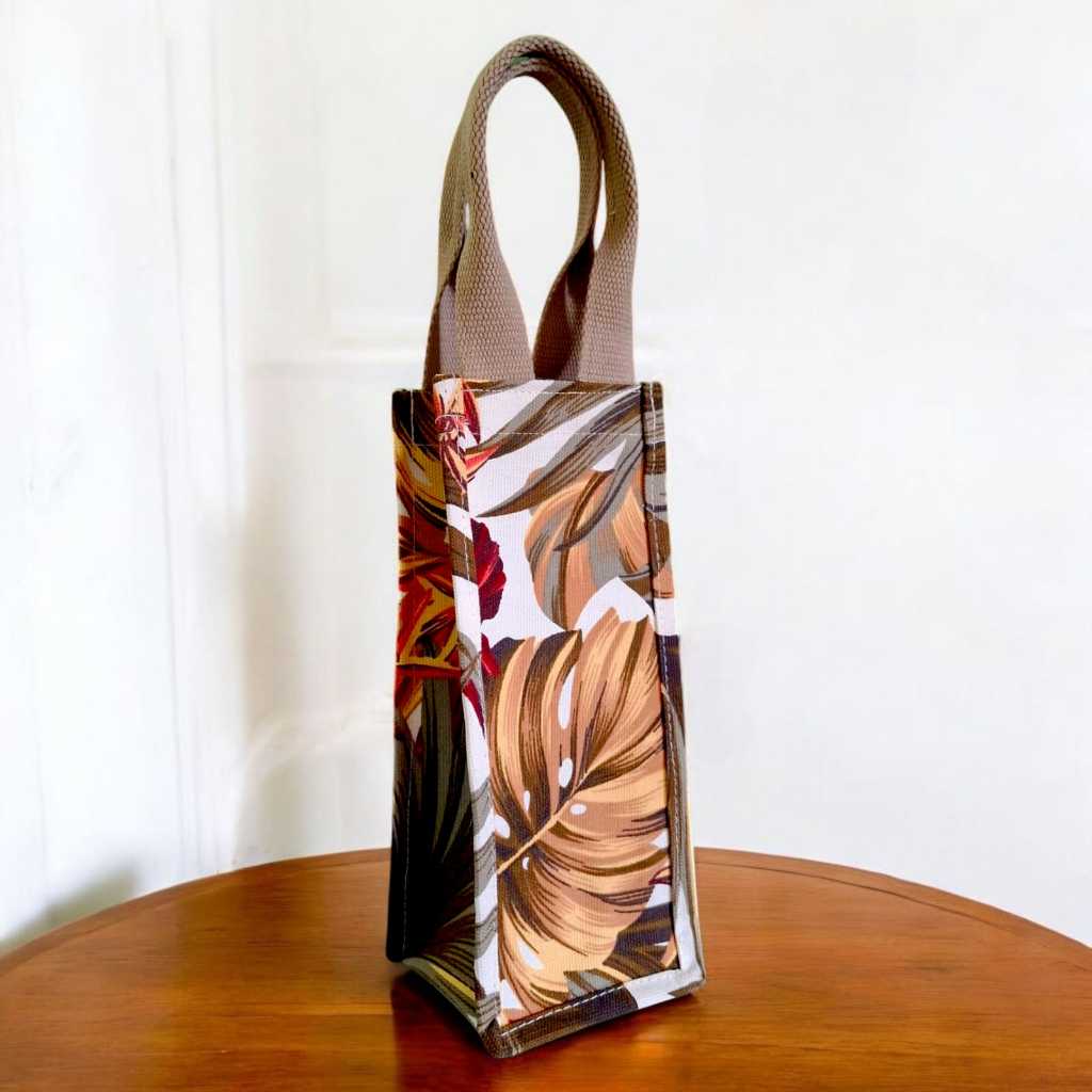 Tas Botol 1 Liter Kanvas Premium Motif Lucu Size 10 x 10 x 25 Cm Tali Webbing Tebal - Tas Botol Air 