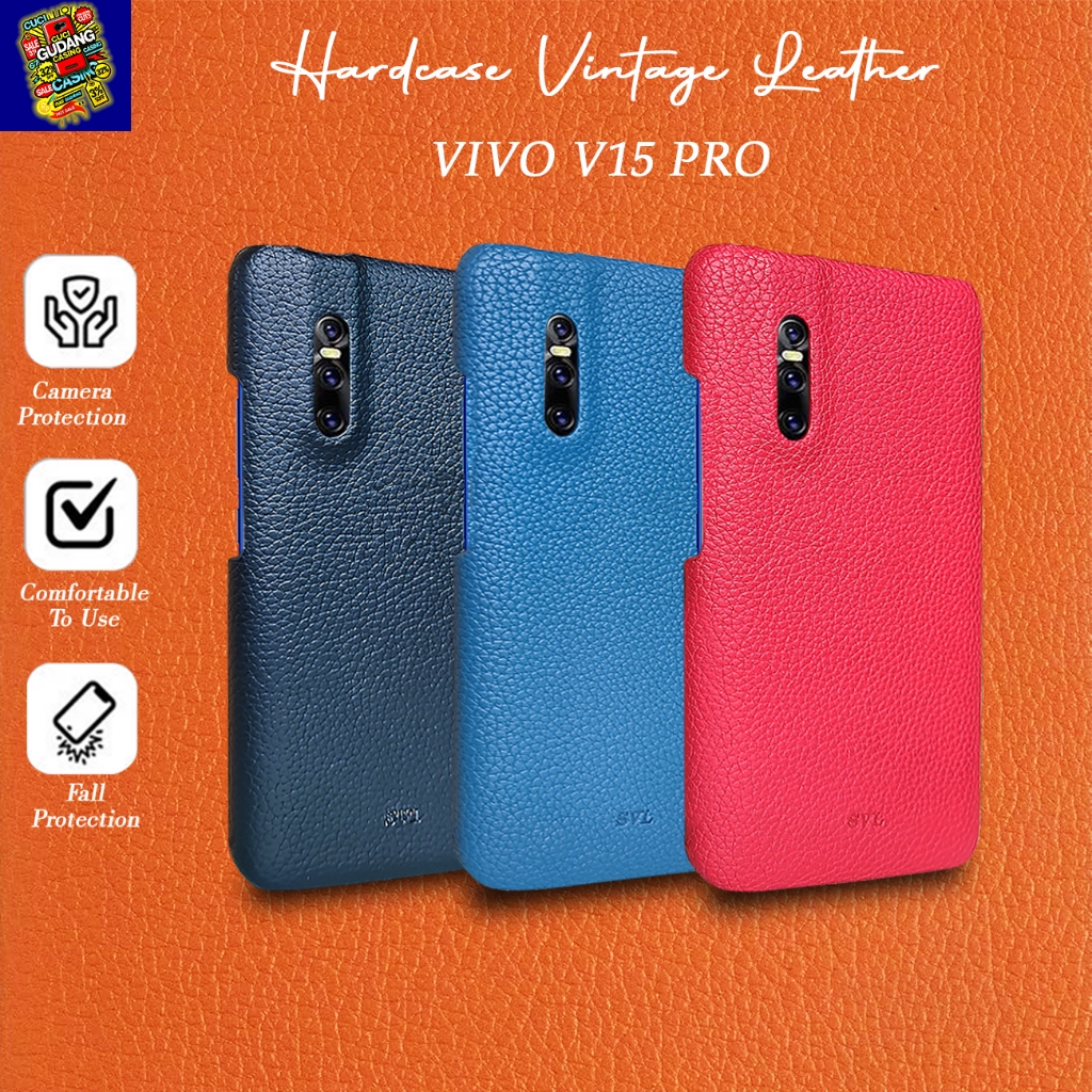 [CUCI GUDANG] Vivo V15 Pro Hardcase SVL Vintage Leather Case Casing Kulit
