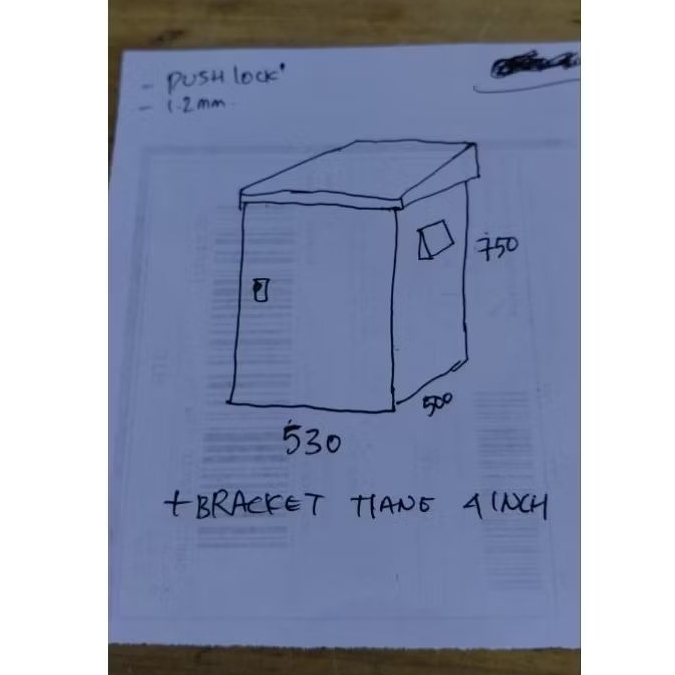 box server outdoor custom 75x53x50 1.2mm + bracket 4inch