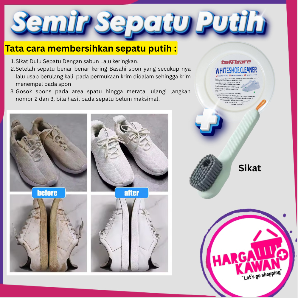 Semir & Pembersih Sepatu Putih Extra Sikat – Anti Kusam, Praktis Dipakai