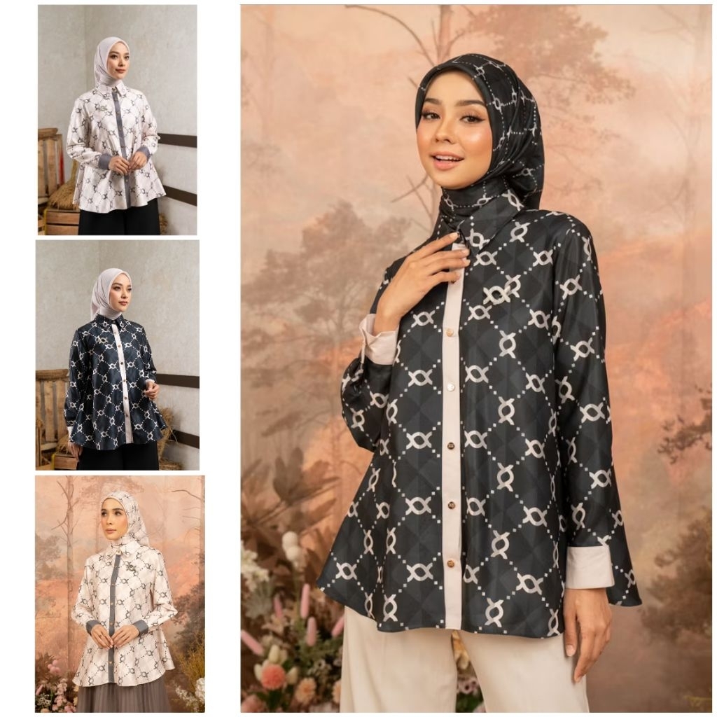 Klamby Monogram Calya Shirt DAPAT BOX MURAH Hitam Putih M XL XXL XXXL