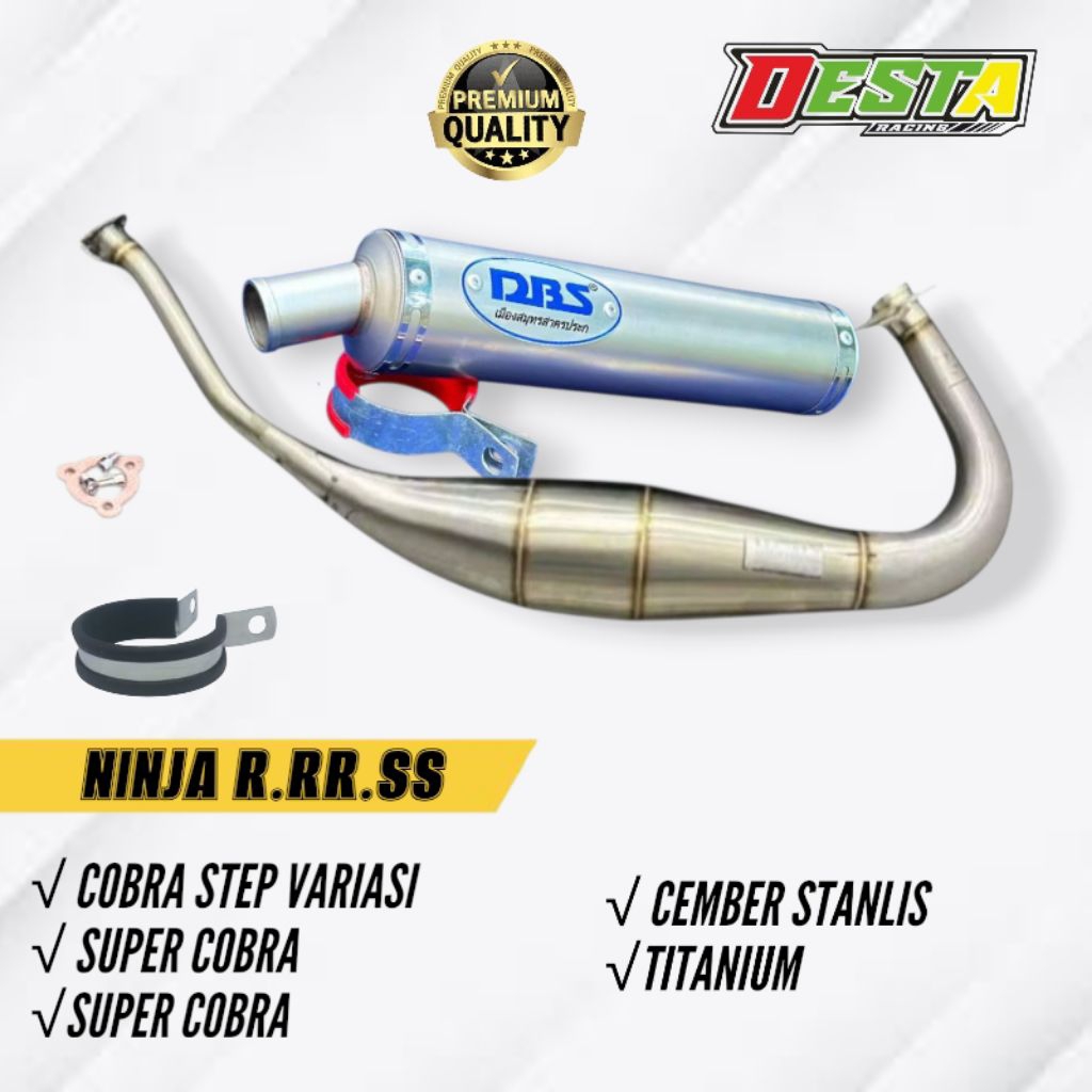 KNALPOT KAWASAKI NINJA R RR SS DBS THAILAND EMBLEM BIRU TITANIUM