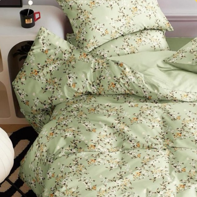 BIOSIBEDDING Sprei Katun Jepang Original Motif Bunga Custom Semua Size Custom Rumbai - Sprei Katun J