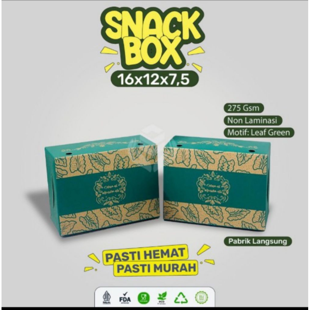 DUS SNACK MOTIF HIJAU uk 12/16 tebal