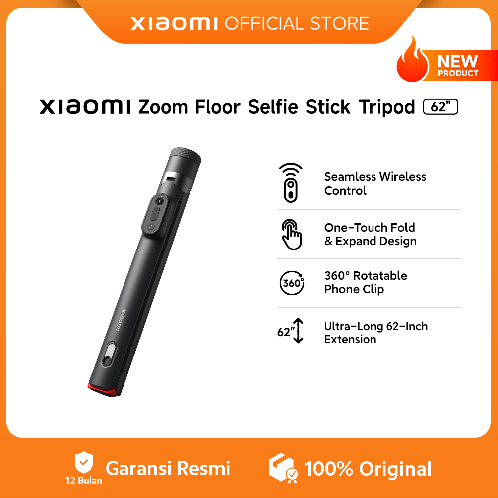 Xiaomi Zoom Floor Selfie Stick Tripod 62 | Seamless Wireless Control | One-Touch Fold & Expand Desig