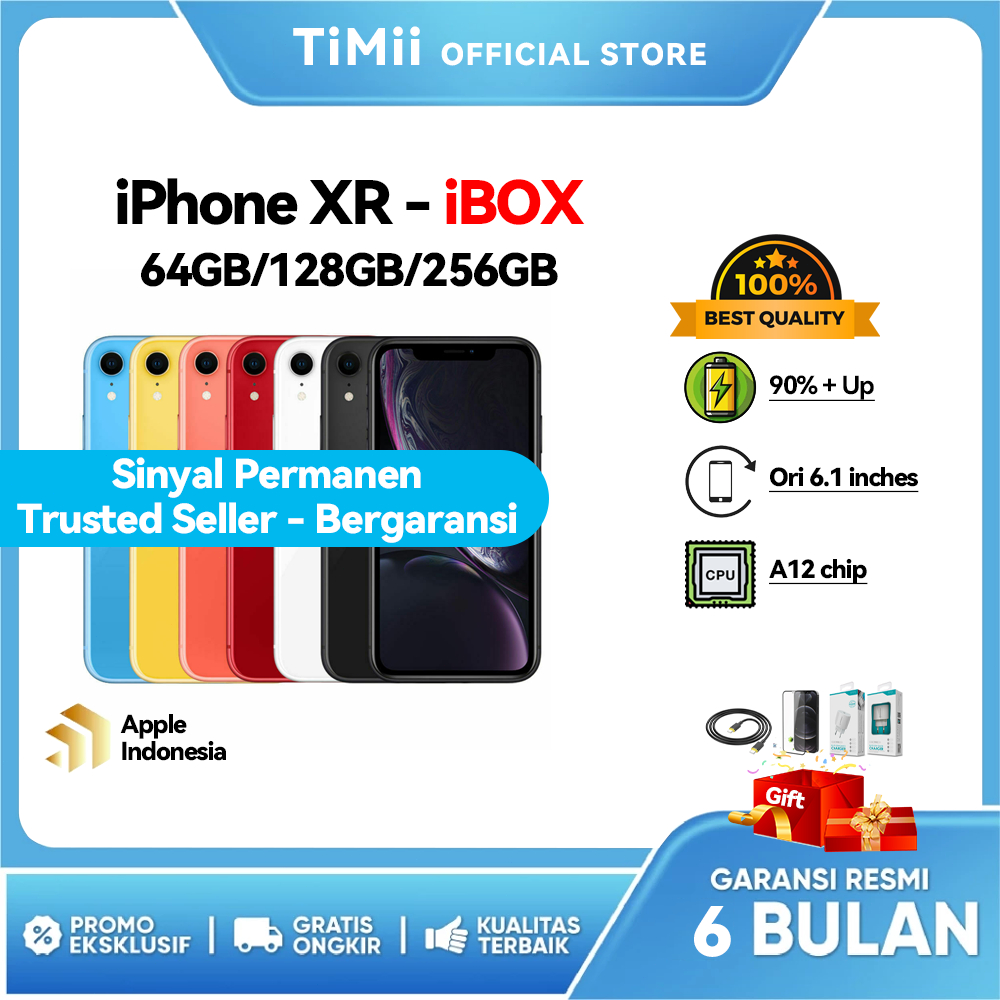 iBOX iPhone XR 64gb 128gb 256gb Sinyal Permanen Fullset Mulus Second Bekas Bergaransi Terpercaya