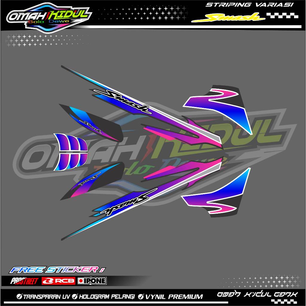 STRIPING VARIASI SUZUKI SMASH / STICKER LIST VARIASI MOTOR SMASH