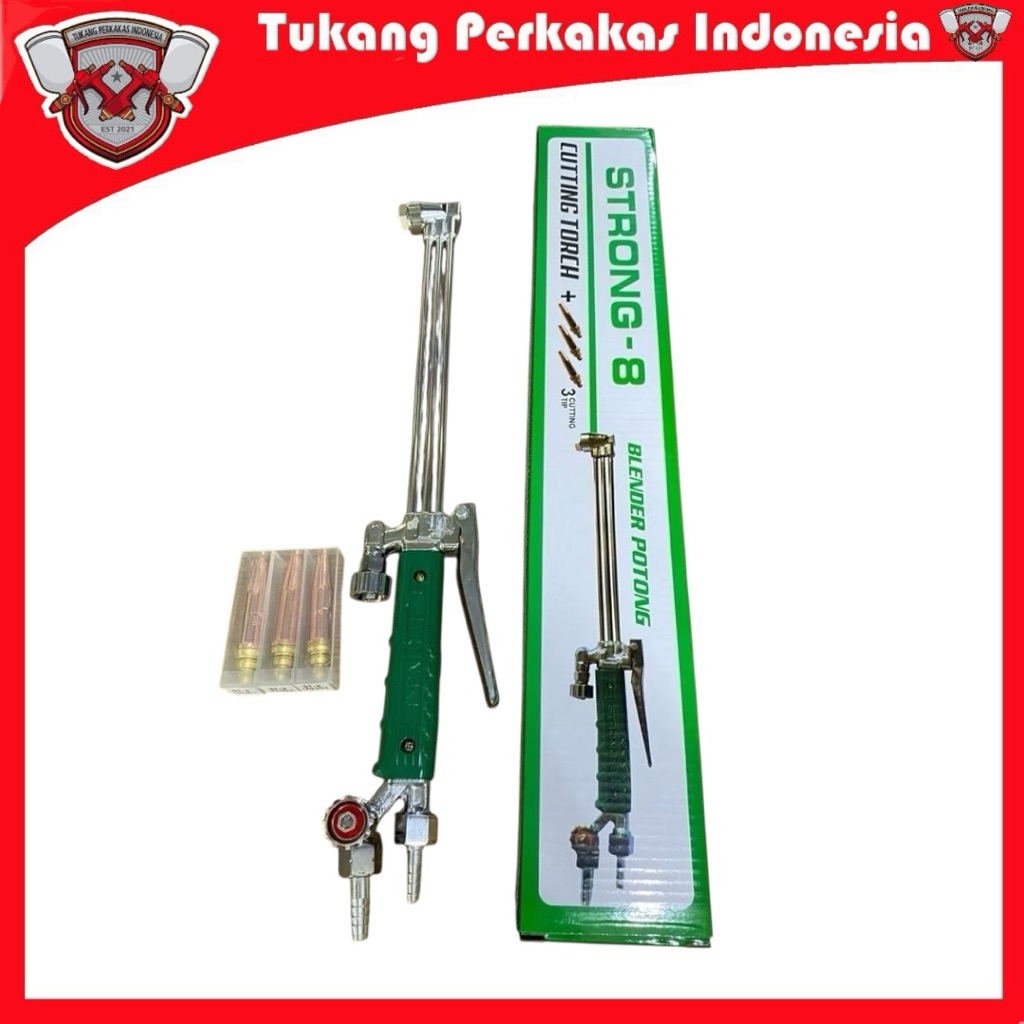 Cutting Torch STRONG-8 + Tip 3 Mata / Blender Las Potong ST8 LPG / Blender Strong 8 Set 3 Mata
