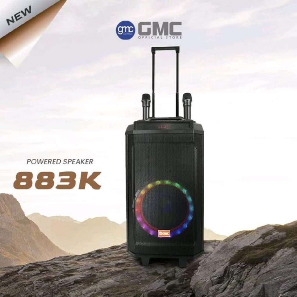 GMC Speaker Bluetooth 10 inch 883 K+ 2 Mic wireless & Guitar Jek in 200 Watt