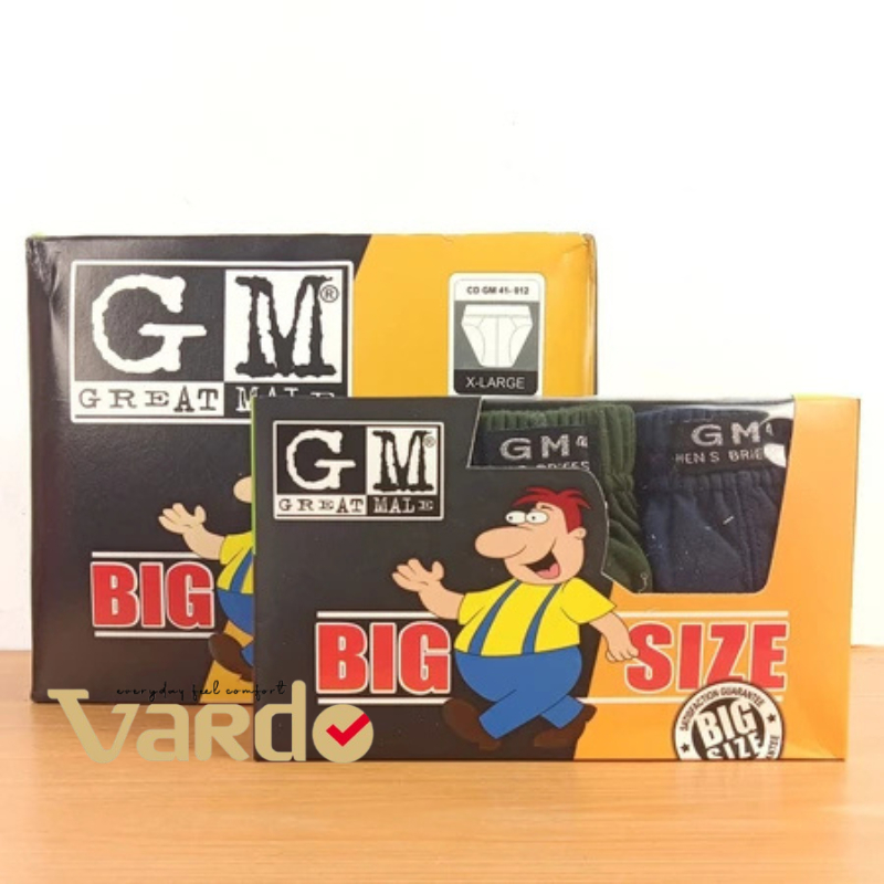 PAKEAN.ID CD GM Super Jumbo Cowo Celana Dalam Katun Big Size Man Kolor Pria Great Male(Isi 3pcs)-RAN