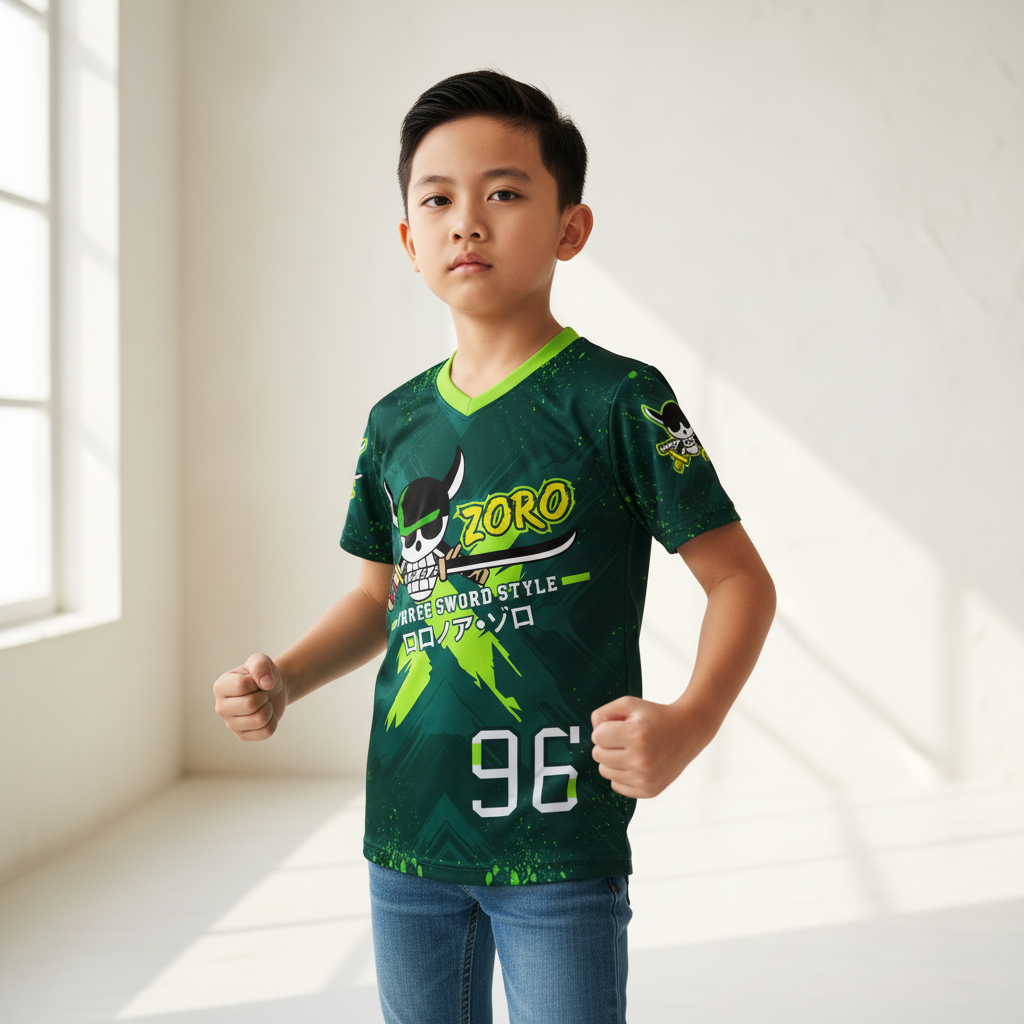 BAJU JERSEY ANAK LAKI LAKI DAN PEREMPUAN STRAW HAT PIRATES ANIME ONE PIECE / BAJU OLAHRAGA UNISEX KE