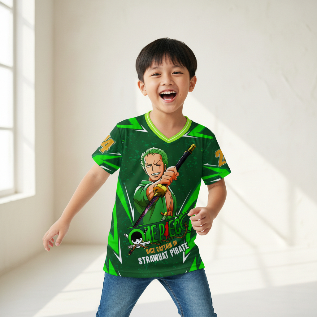 BAJU JERSEY ANAK LAKI LAKI DAN PEREMPUAN STRAW HAT PIRATES ANIME ONE PIECE / BAJU OLAHRAGA UNISEX KE