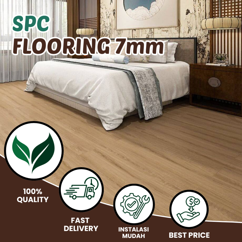 LANTAI SPC FORTAA 7mm Lantai SPC Click | Lantai Motif Kayu Harga Per Box