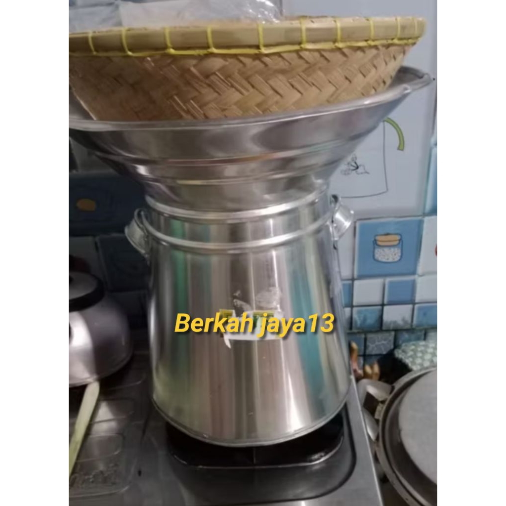 Seeng Dandang Alumunium Tinggi+Kukusan Bambu