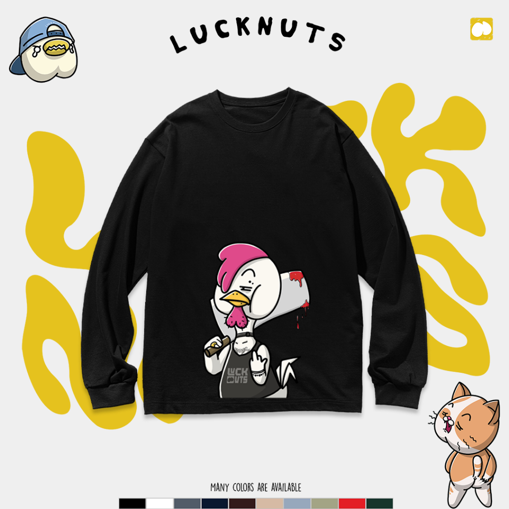 Lucknuts Kaos Lengan Panjang | Longsleeved | Pria Wanita Cotton Combed 20s - 210GSM | FCK U EX