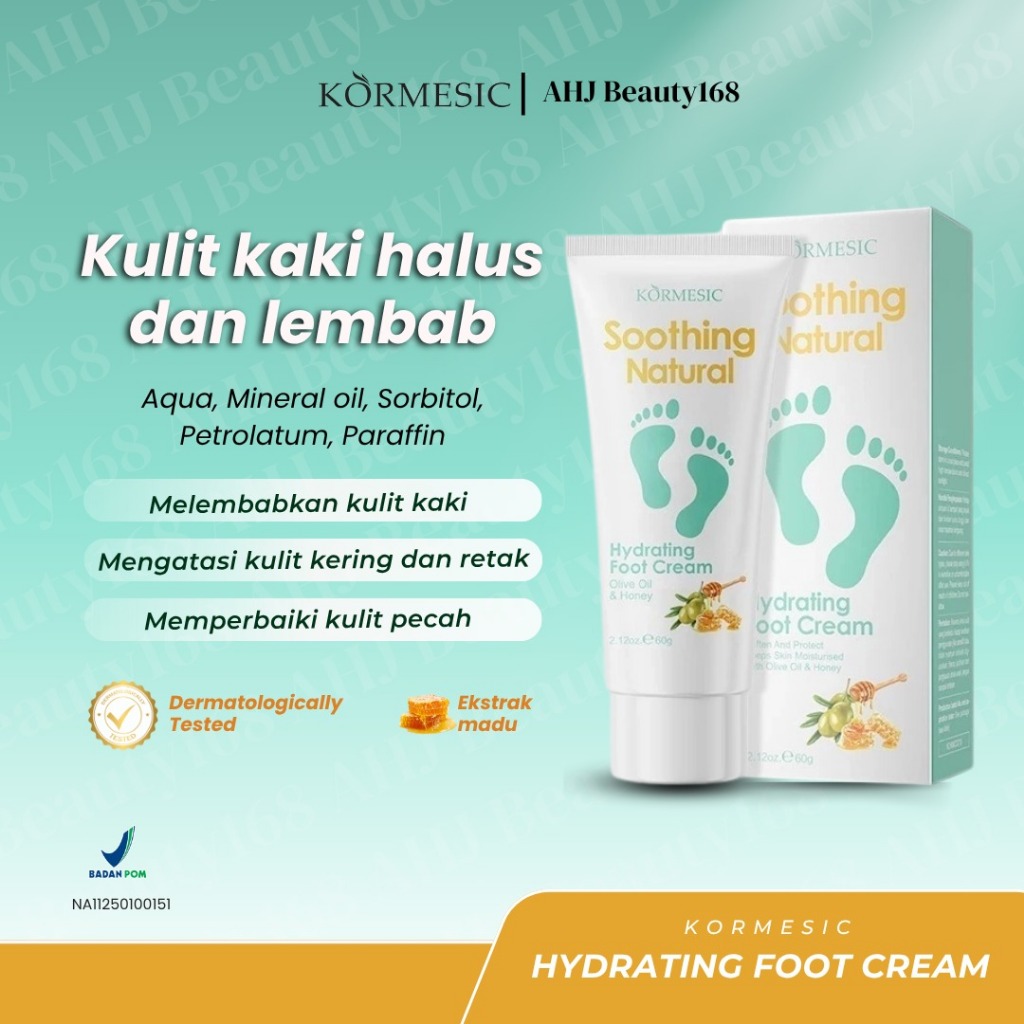 [BPOM] KORMESIC Hydrating Foot Cream 60g - Krim Pelembut Kaki Anti Kering Retak dengan Ekstrak Madu 