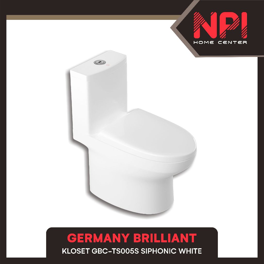 Germany Brilliant - Closet / Toilet Duduk GBC TS005S Sensor Two Piece Dual Flush Soft Close Siphonic
