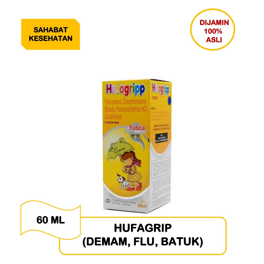 Hufagrip kuning ( Demam, Flu dan Batuk) || Meringankan gejala Flu seperti demam disertai Batuk