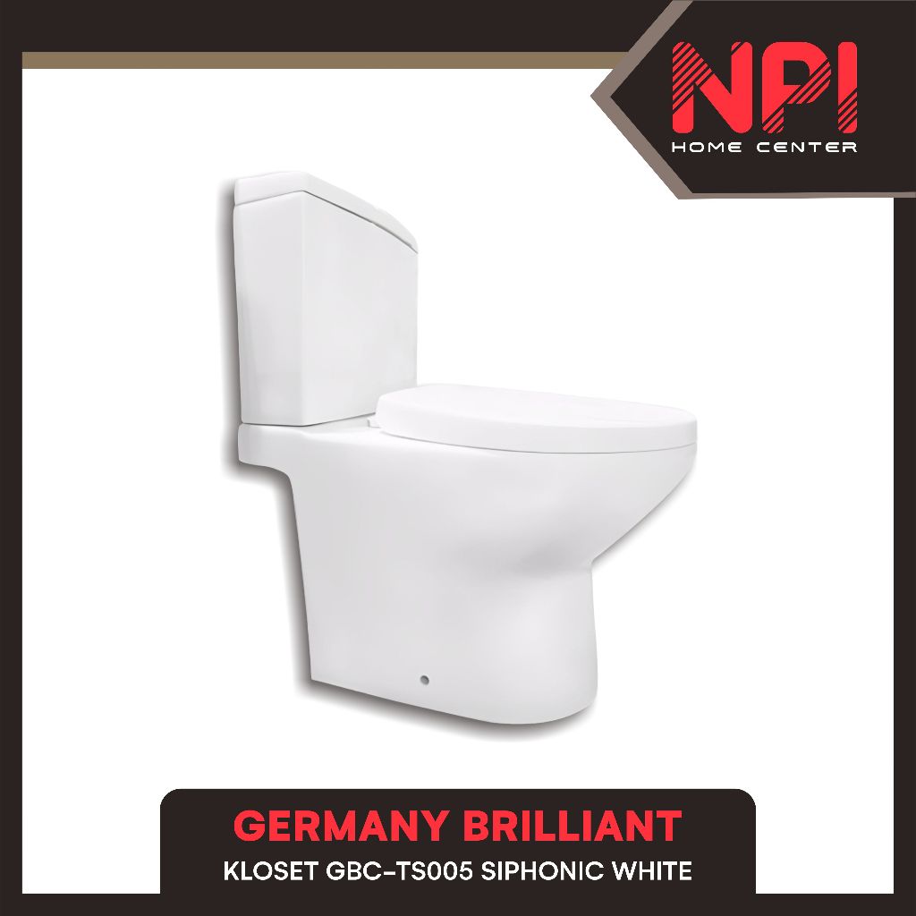Germany Brilliant - Closet / Kloset / Toilet Duduk GBC TS005 Two Piece Dual Flush Soft Close Siphoni