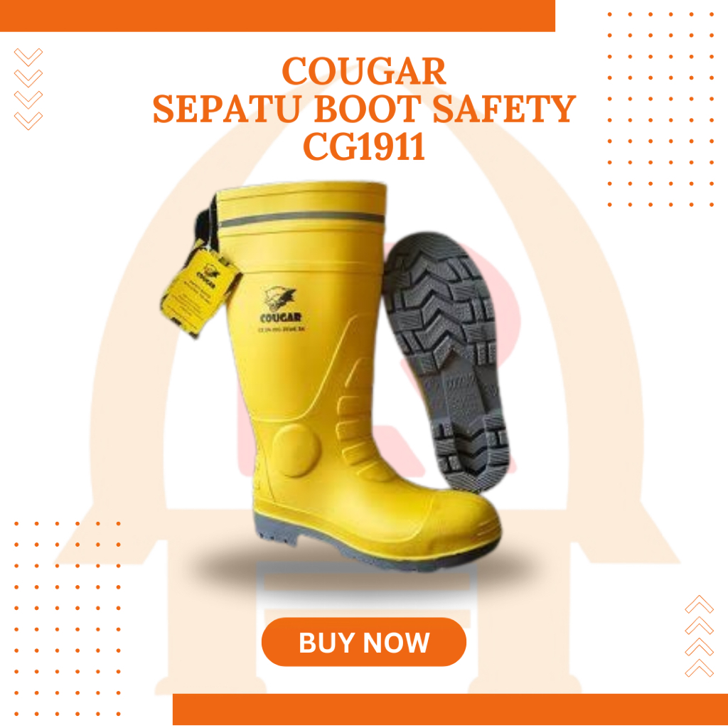 COUGAR - Sepatu Boot Safety Kuning (Steel toe) CG1911