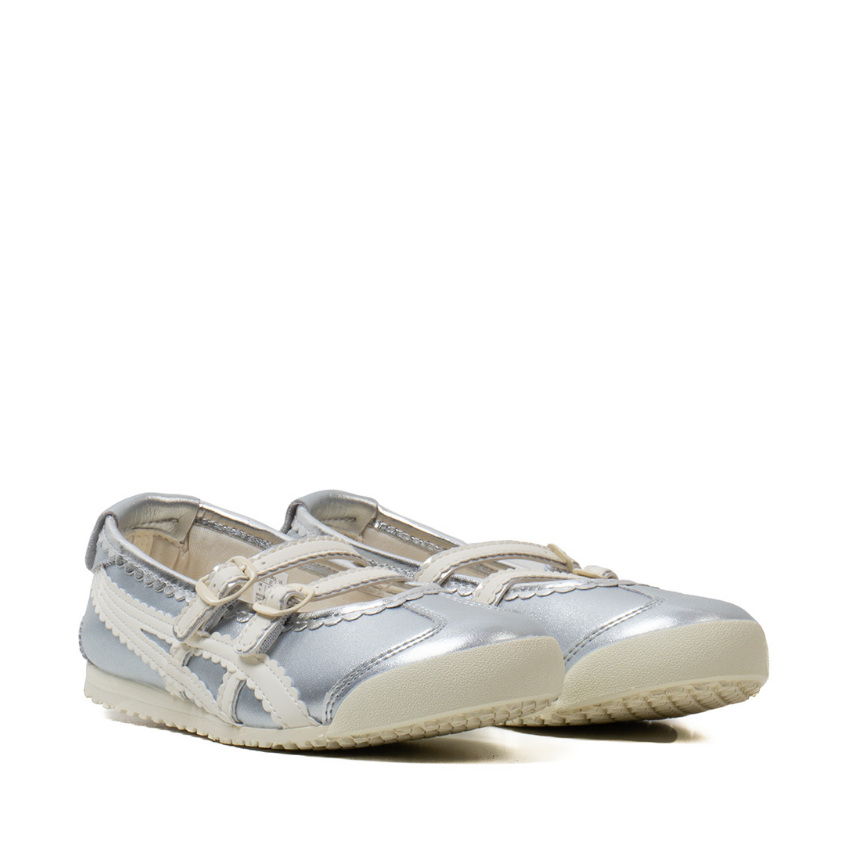 Sepatu Slip On Onitsuka Women Tiger Mexico Tigress Warna Silver/Cream