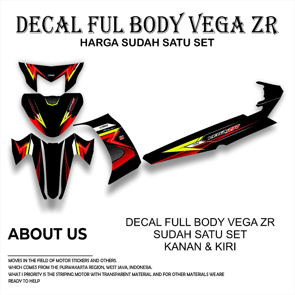 STRIPING STICKER DECAL FULL BODY MOTOR YAMAHA VEGA ZR