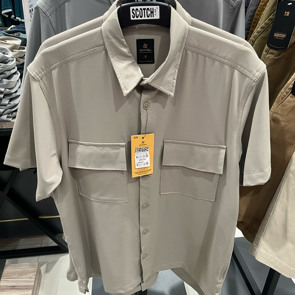 SCOTCH Kemeja Over Size Basic Polos Saku 2 Bahan Super Lembut Promo Matahari S-XL