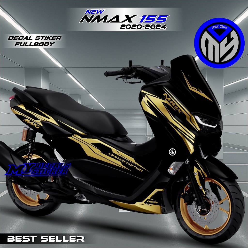 Sticker Decal Nmax New Full body Stiker Motor Yamaha All New Nmax155 2020 2021 2022 2023 2024 Hitam