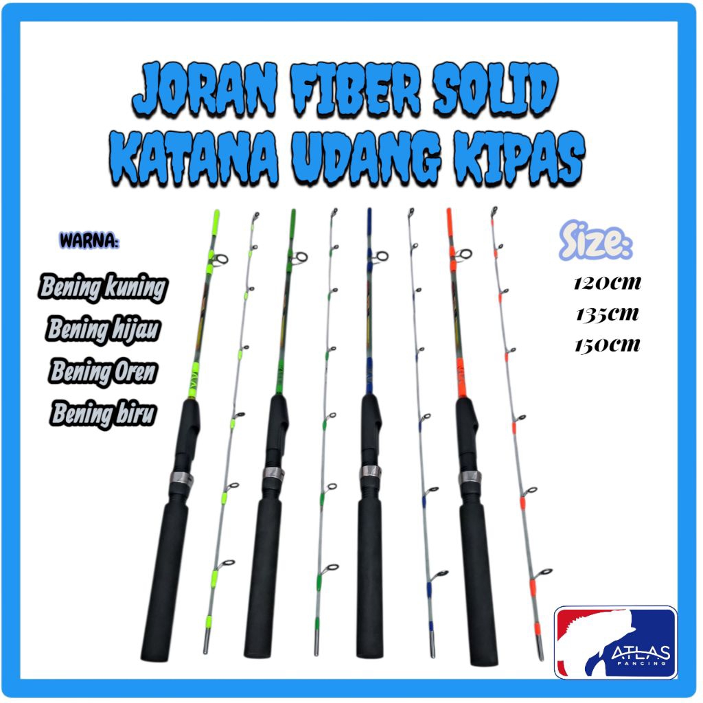 Joran fiber lentur katana udang kipas