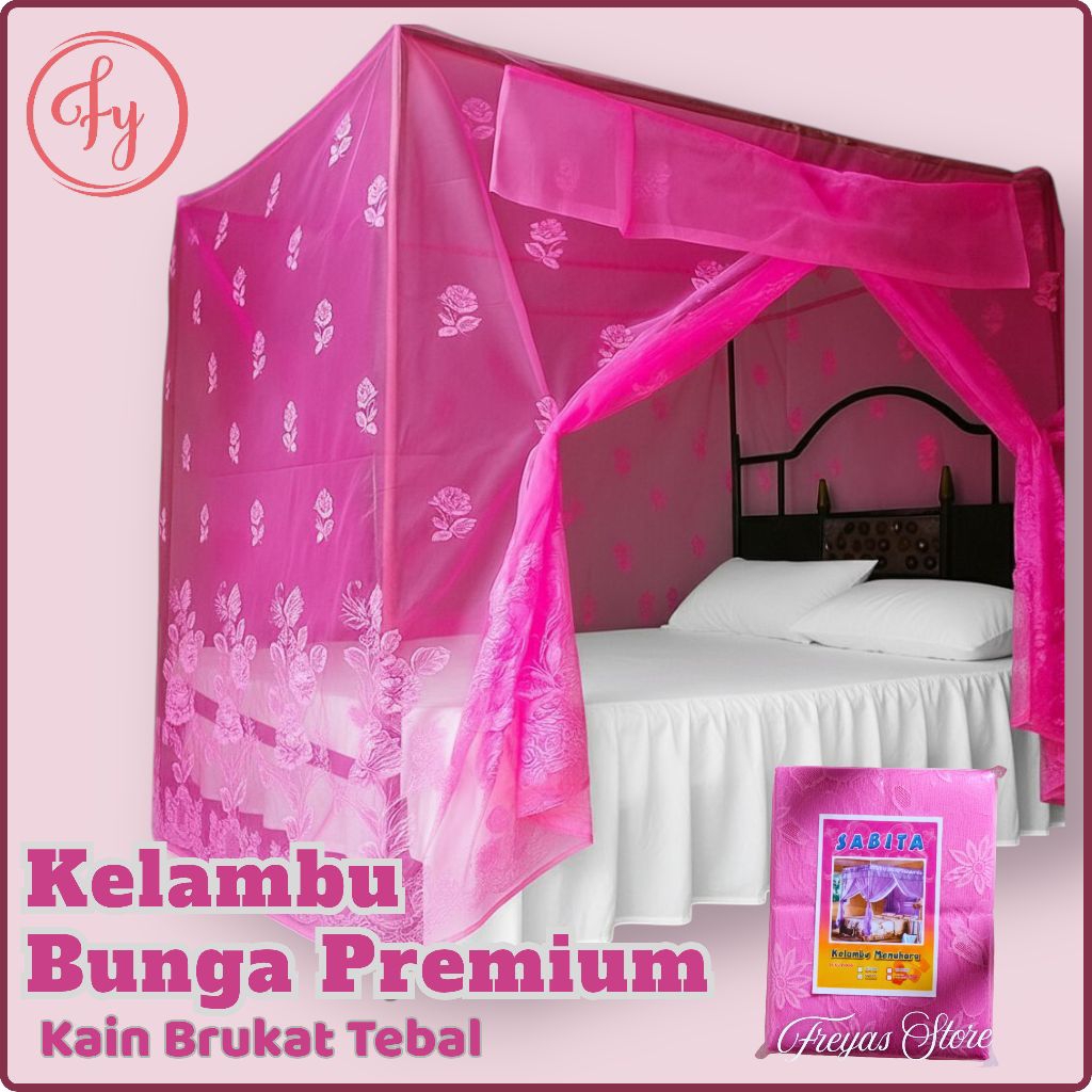 KELAMBU BUNGA TIMBUL KAIN BRUKAT PREMIUM