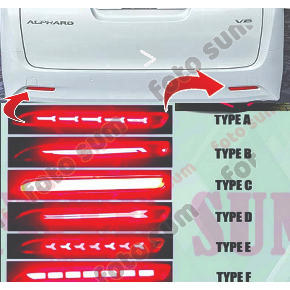 Reflektor LED Lampu Bumper Belakang  MOBIL ALPHARD 2012 sampai  2019