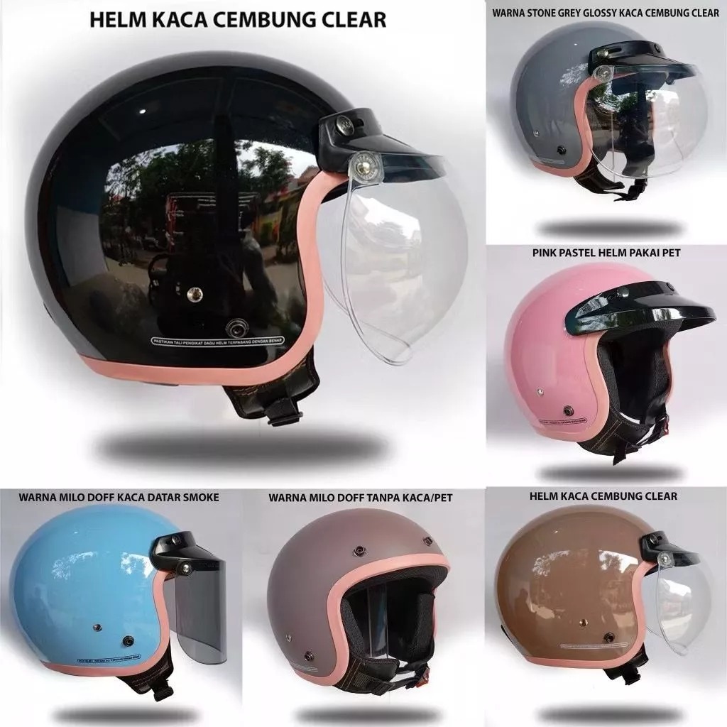Helm Bogo Solid List Pink Helem Dewasa Cocok Untuk WANITA Murah Bagus Berkualitas Sudah SNI