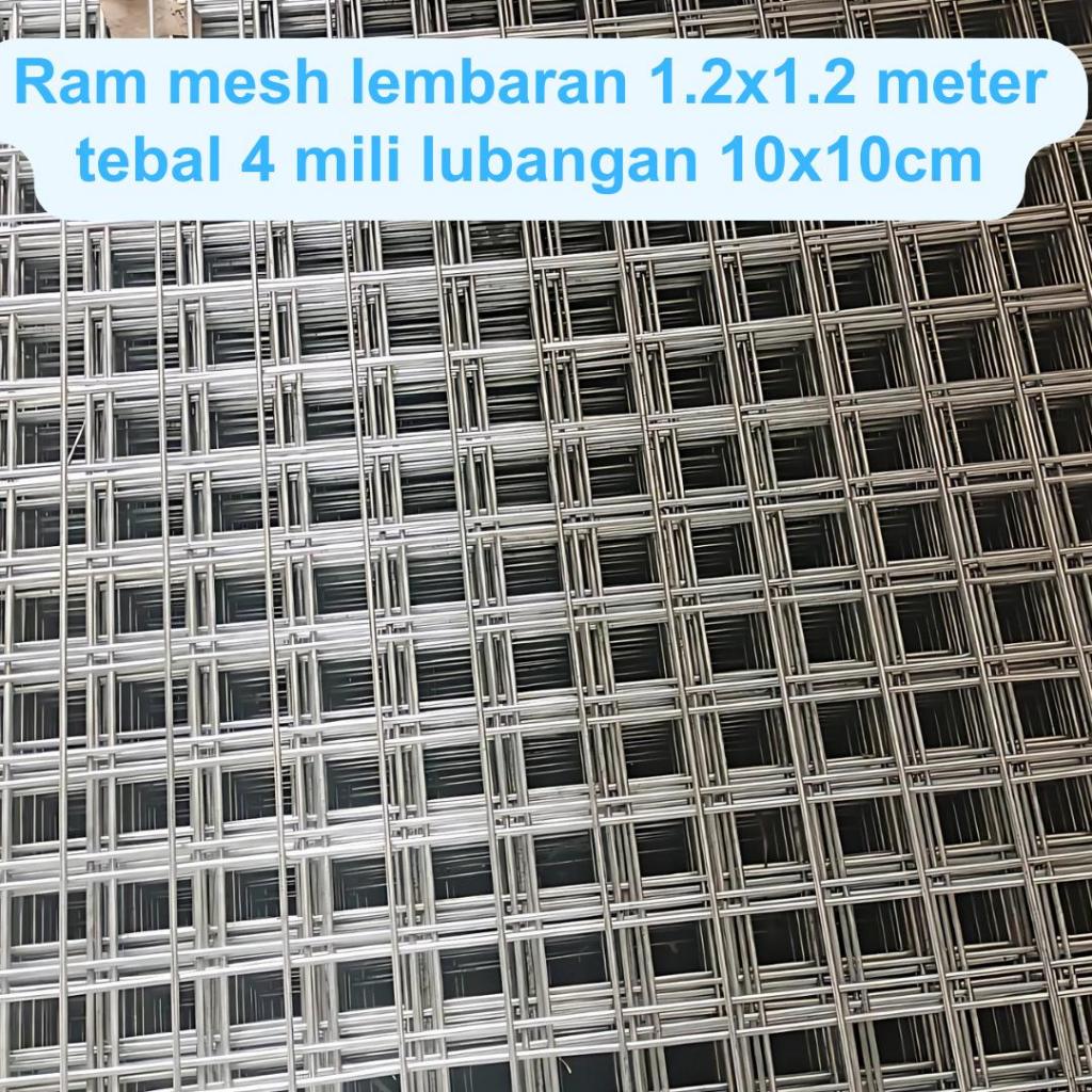 Kawat Loket 4 Mili Dan 3 Mili Ram Lembaran Lubangan 10 x 10 Galvanis Tahan Karat Besi Tanaman
