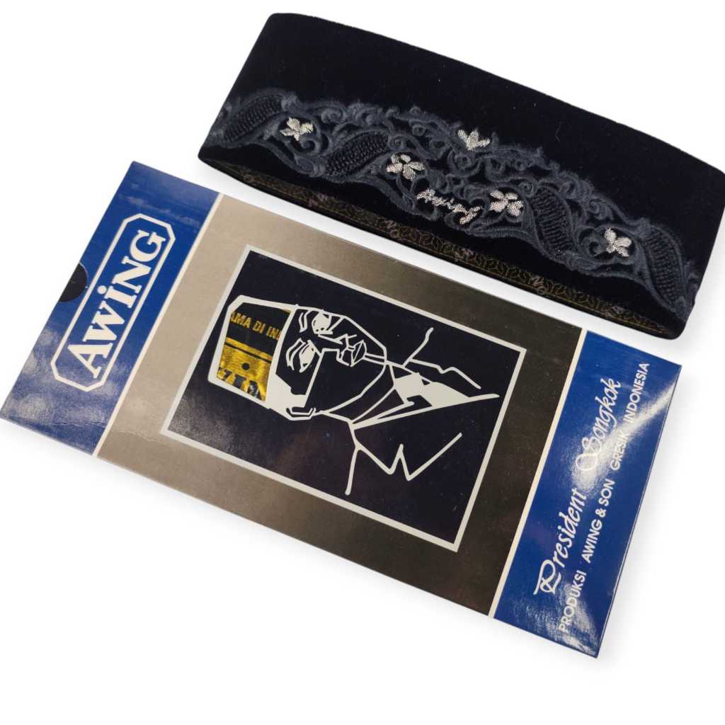 AWING Songkok Motif New Ananta Hitam Awing Asli