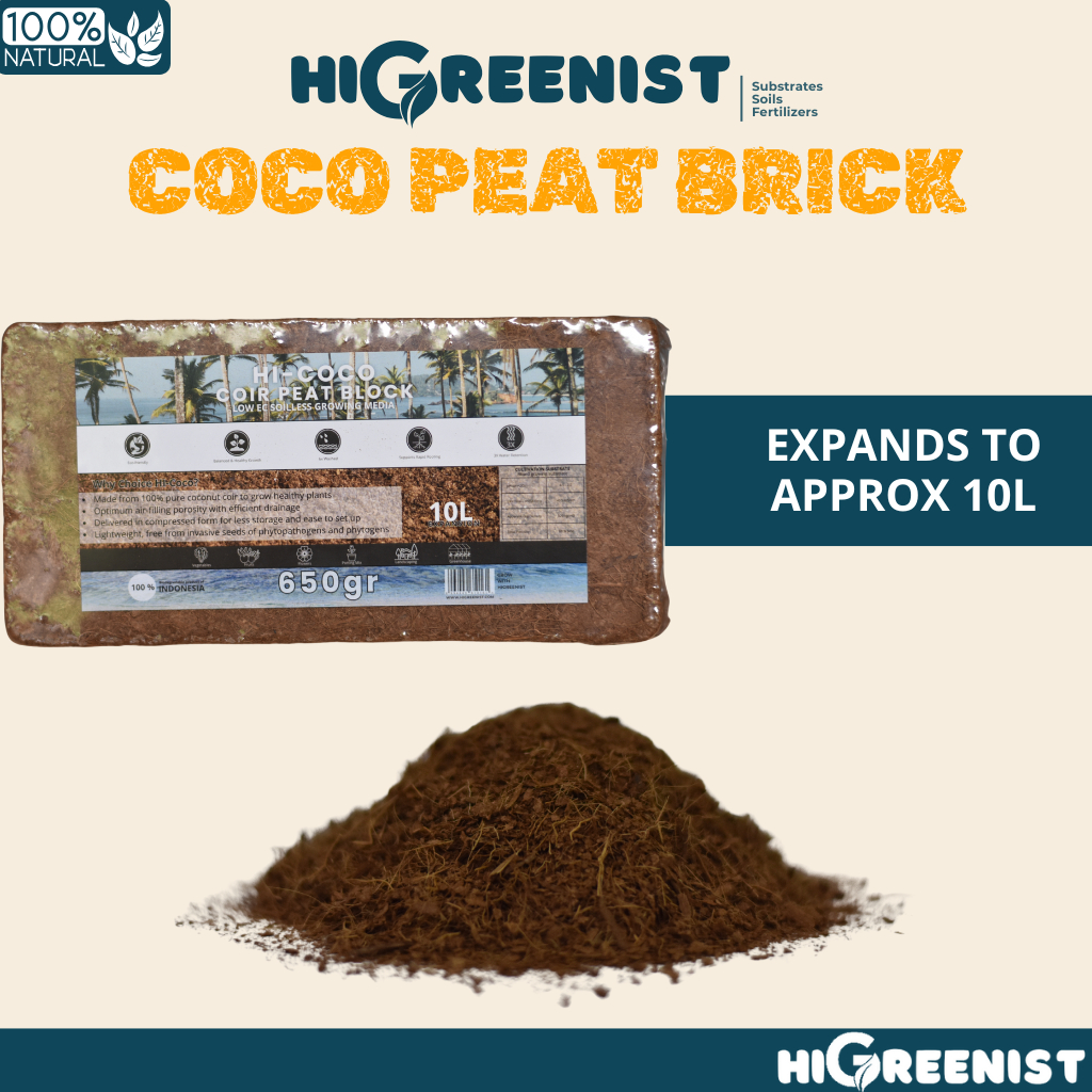 Coco Peat Brick Premium 650Gr - Media Tanam Coco Peat