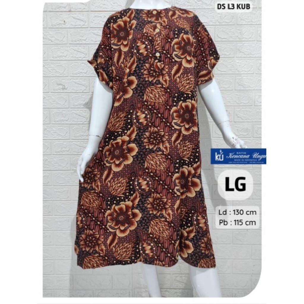 DASTER JUMBO LENGAN PENDEK KENCANA UNGU ORIGINAL - DASTER KATUN RAYON KEKINIAN