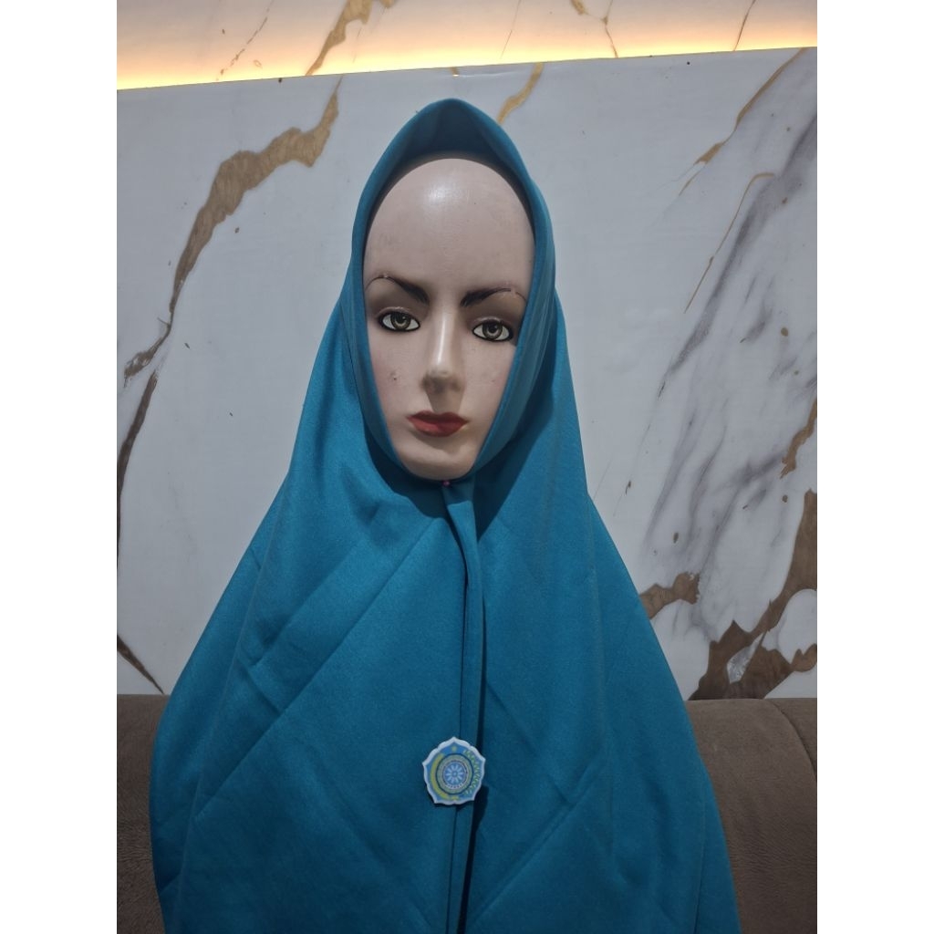 jilbab pkk tepi kelin + pin pkk hijab pkk segi empat square kerudung pkk biru tosca organisasi pkk