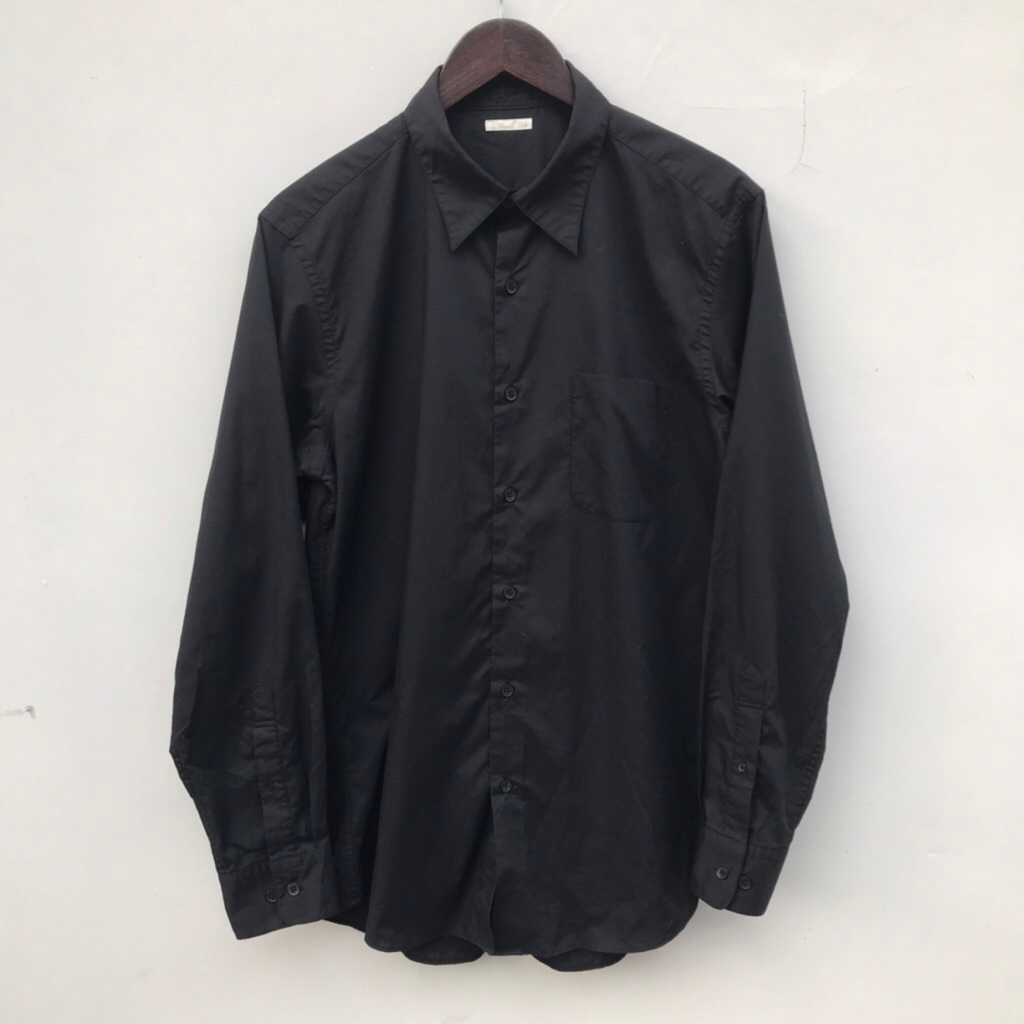 Kemeja Formal by Gu Uniqlo Shirt Black sz Large Slim