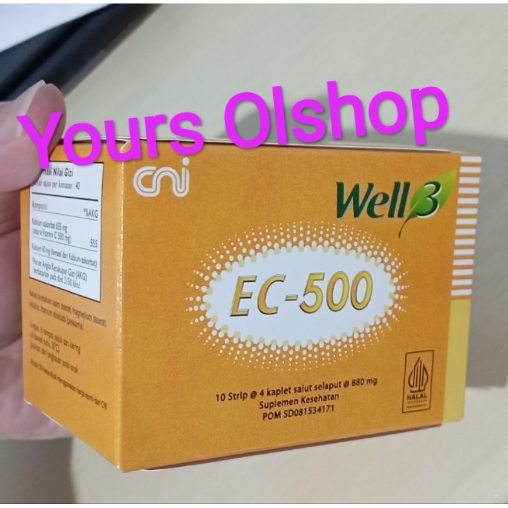 CNI Well3 EC - 500 = CNI Ester C Plus Original box isi 40 tablet