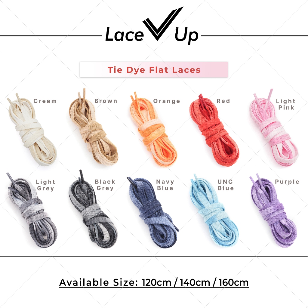 Tali Sepatu Vintage Tie Dye Flat Laces | Tiedye Shoelaces