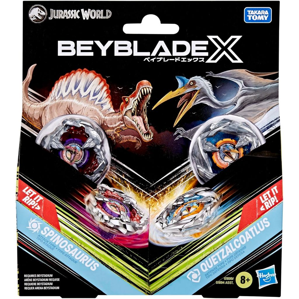 Hasbro Beyblade X Jurassic World Collab Spinosaurus Vs. Quetzalcoatlus Multipack Set