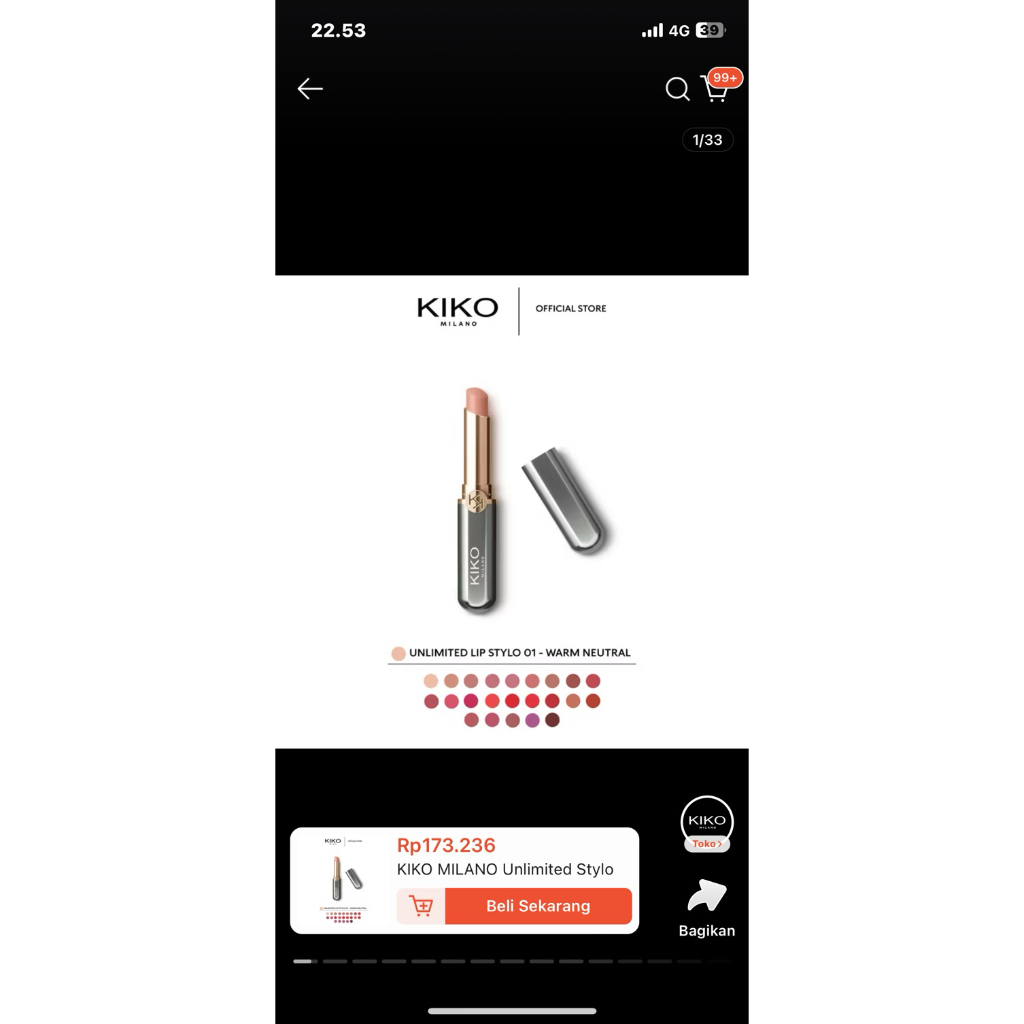 PRELOVED KIKO MILANO base ombre lipstick