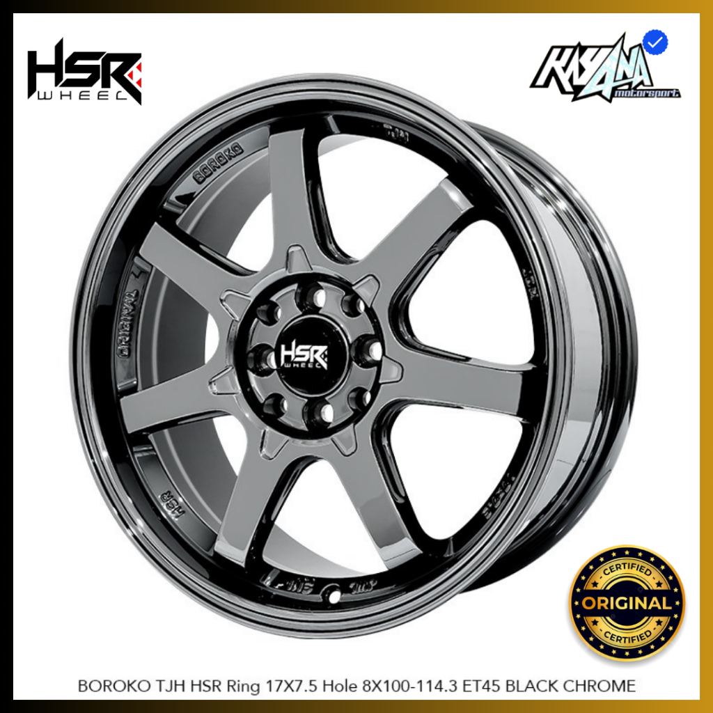 Velg Racing R17 Pcd 4x100 4x114,3 Black Chrome Velg Mobil R17 Avanza Xenia Mobilio Raize Rocky